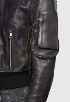 Diesel Prix De Rêve L-ELIA - Veste en cuir vestes & blazers col officier femme -Boutique France Diesel 25eea56879444a30b9bba24717052566