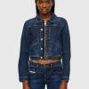 Diesel Prix Bradés Veste en jean vestes col tunisien femme