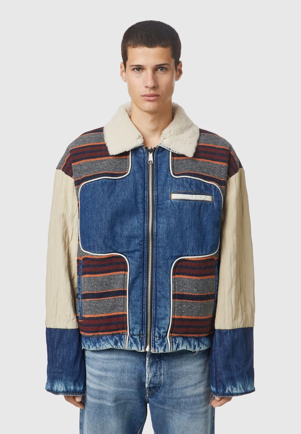 Prix Distinctifs Diesel Veste en jean vestes col contrastant homme 1 Prix Distinctifs Diesel Veste en jean vestes col contrastant homme