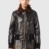Rabais Diesel L TRACY - Veste en cuir vestes col contrastant femme