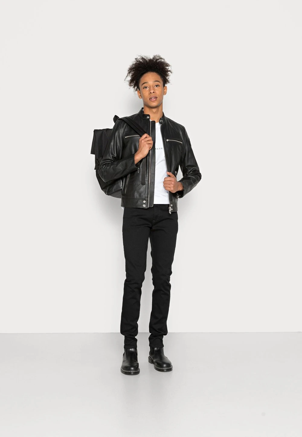 Diesel Produit de première qualité L-BOY-CL - Veste en cuir vestes col mao homme 2 Diesel Produit de première qualité L-BOY-CL - Veste en cuir vestes col mao homme – Image 2