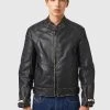 Qualité garantie 100% Diesel L TEAM - Veste en cuir vestes col officier homme