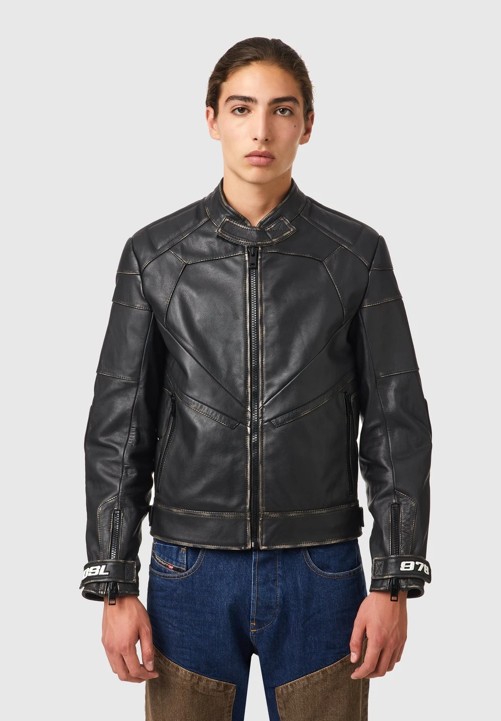 Qualité garantie 100% Diesel L TEAM - Veste en cuir vestes col officier homme 1 Qualité garantie 100% Diesel L TEAM - Veste en cuir vestes col officier homme