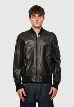 Diesel L-ABBOTT - Veste en cuir Prix Avantageux vestes col officier homme