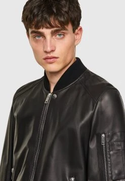 Diesel L-ABBOTT - Veste en cuir Prix Avantageux vestes col officier homme -Boutique France Diesel 966d284adca34306972c5db3926a722c