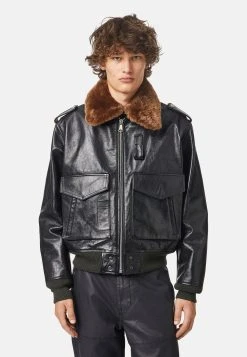 Prix Dynamité Diesel L-WELTIK - Veste en cuir vestes col contrastant homme