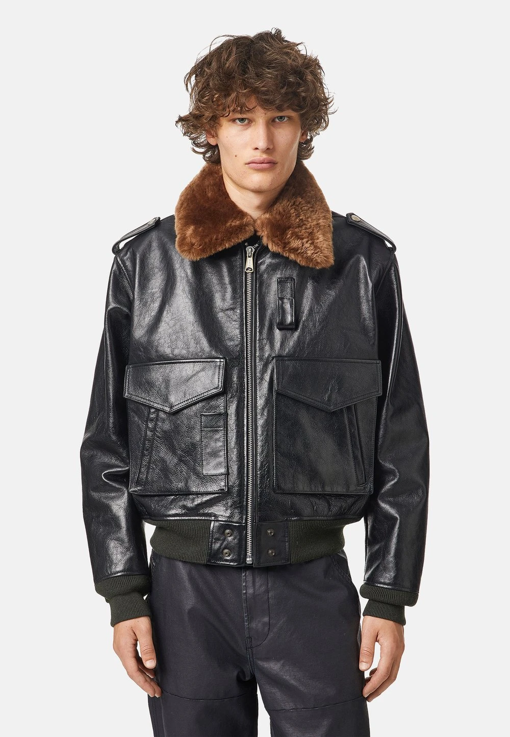 Prix Dynamité Diesel L-WELTIK - Veste en cuir vestes col contrastant homme 1 Prix Dynamité Diesel L-WELTIK - Veste en cuir vestes col contrastant homme