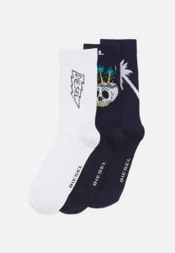 Diesel SKM-RAY-THREEPACK 3 PACK - Chaussettes Prix Bradés sous-vêtements & chaussettes imprimé homme