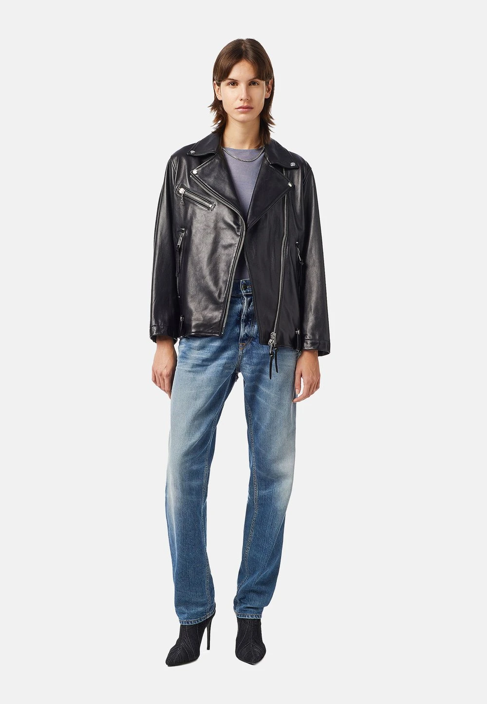 Diesel L EDMEA A - Veste en cuir Prix Sympa vestes col revers femme 2 Diesel L EDMEA A - Veste en cuir Prix Sympa vestes col revers femme – Image 2