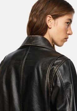 Diesel Prix Sympa EDMEA - Veste en cuir vestes col revers femme -Boutique France Diesel c2c80c29bbb64ed8bf7a27a888b61fa9