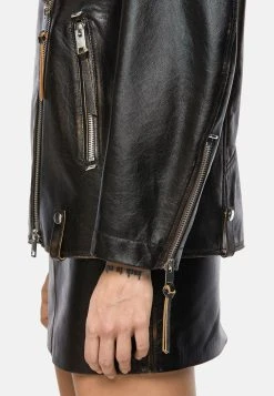 Diesel Prix Sympa EDMEA - Veste en cuir vestes col revers femme -Boutique France Diesel c2f7baf96d6b44c4b6a5e022765c6948