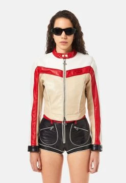 Diesel FRESIA - Veste en cuir Faible Prix vestes & blazers col officier femme