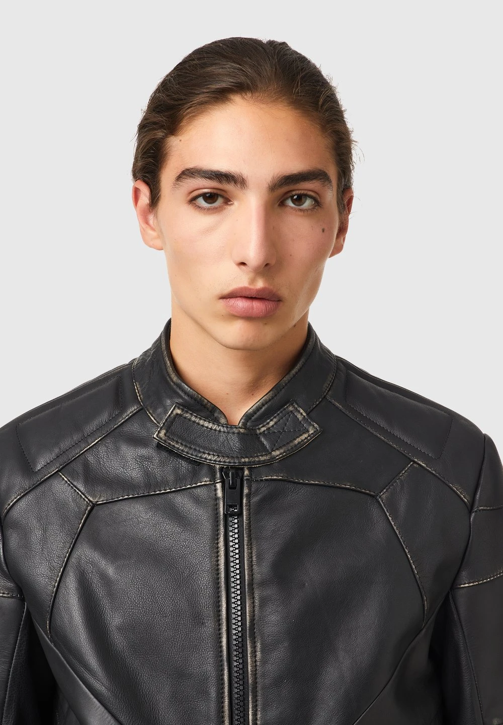 Qualité garantie 100% Diesel L TEAM - Veste en cuir vestes col officier homme 4 Qualité garantie 100% Diesel L TEAM - Veste en cuir vestes col officier homme – Image 4