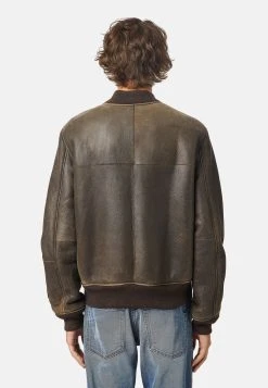 Diesel Produit de première qualité L-CARTER - Veste en cuir vestes col officier homme -Boutique France Diesel e63dcb98b4b847a2b2dc6ac77122599f