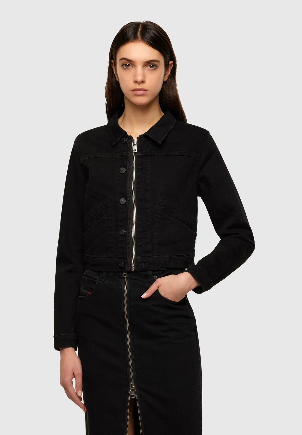 Diesel DE-BLONDY - Veste en jean Plus Bas Prix De Vente vestes col à revers femme 1 Diesel DE-BLONDY - Veste en jean Plus Bas Prix De Vente vestes col à revers femme